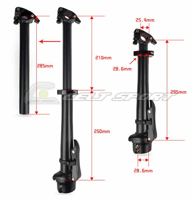 Folding Bike Adjustable Stem Quick-Release Fit 25.4mm Handlebar Without thread