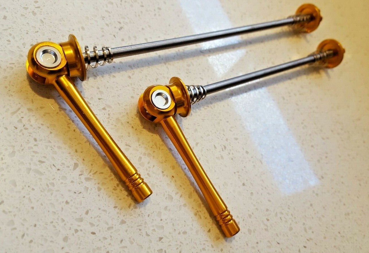 SKEWERS, Titanium & Alloy, «AEROZINE» 45 g, a pair, Quality, Strong & Gold Anod.