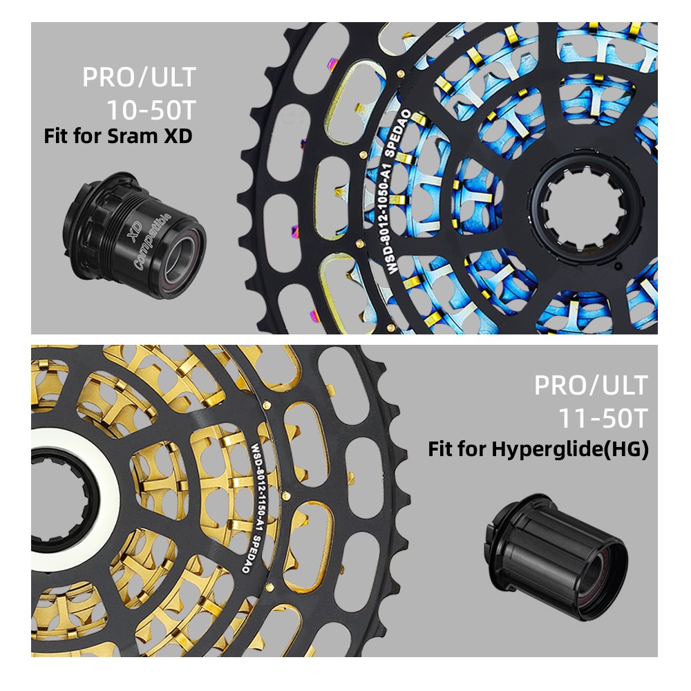 SPEDAO 12S MTB Cassette 10-52T 10-50T 11-50T XD HG Freewheel Lightweight CNC