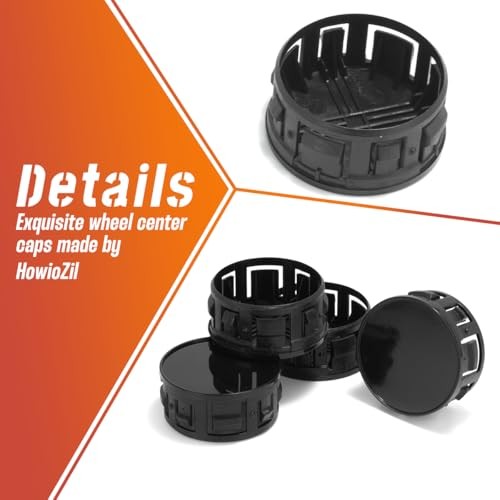 4Pcs 53.2mm(2.09in) Wheel Center Caps Wheel Rims Replacement 42603-52170 Black