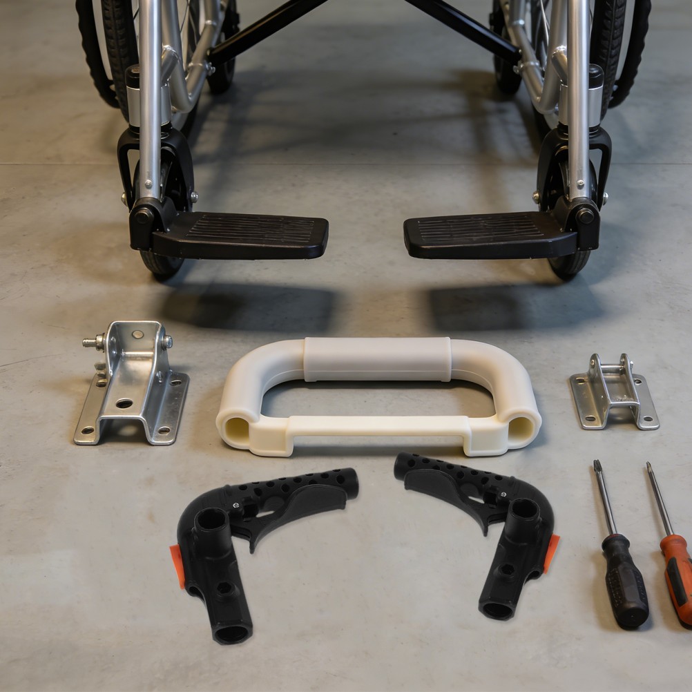 1 Pair Wheelchair Brake Handles Replacement Durable Plastic Metal Rubber