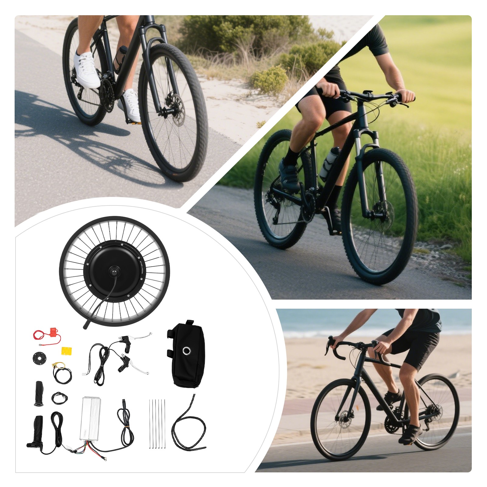 Electric Bicycle EBike Conversion Kit E-Bike Front Wheel Frame Kit 500 rpm