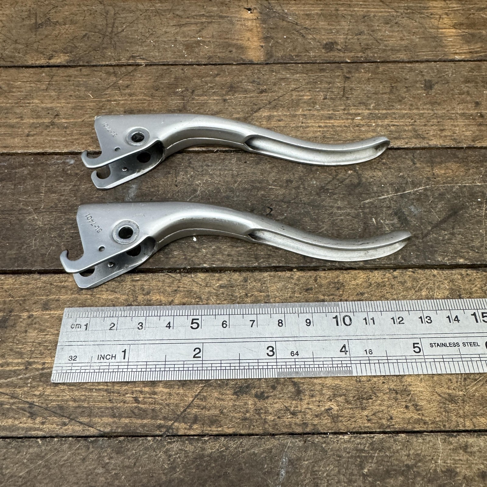 Vintage Shimano Dura-Ace BL-7401 Brake Lever Blades Pair Silver Parts Only