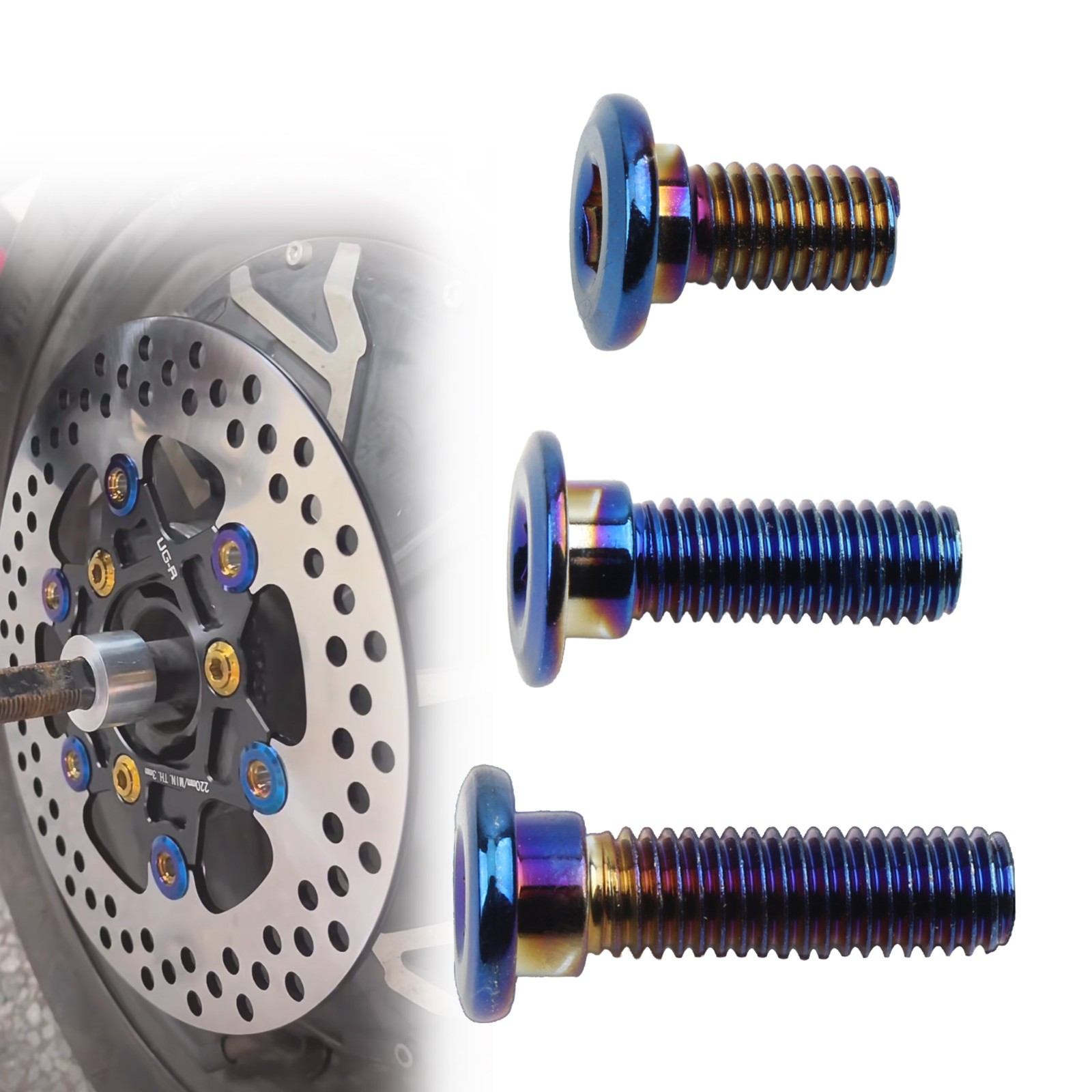 M8*16mm/25mm/30mm Burnt Titanium Brake Rotor Bolts F Dirt Bike Enduro Motorcycly