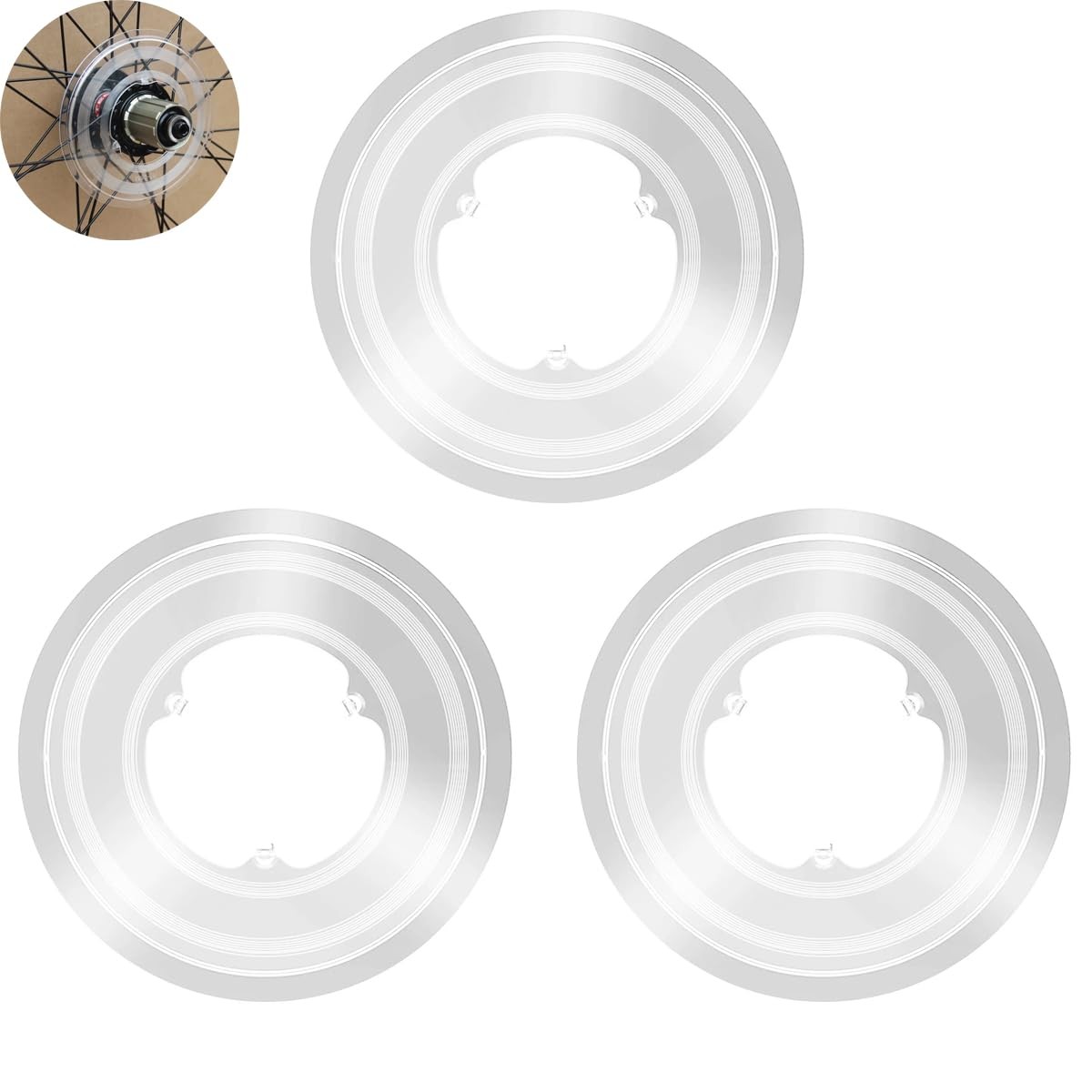 YehVeh 3 Pack Bike Spoke Protector Flywheel 135 mm/ 5.31 inch, Transparent