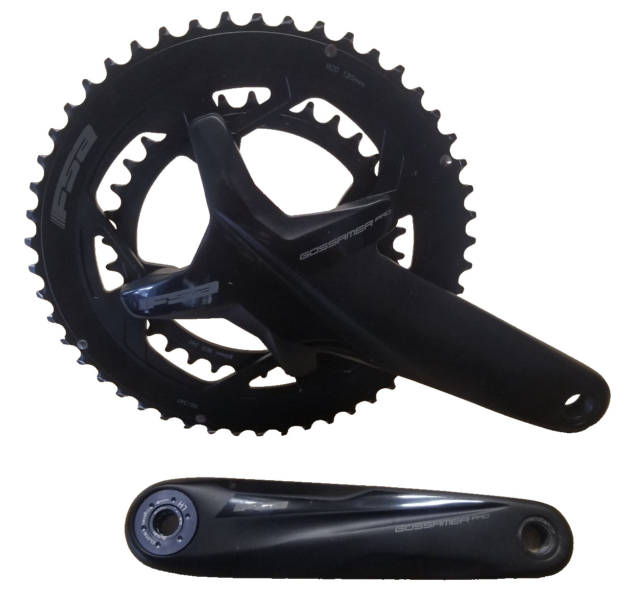 FSA Gossamer PRO 10/11 Speed Double Crankset BB386EVO 50 /34 172.5mm bb386 Evo