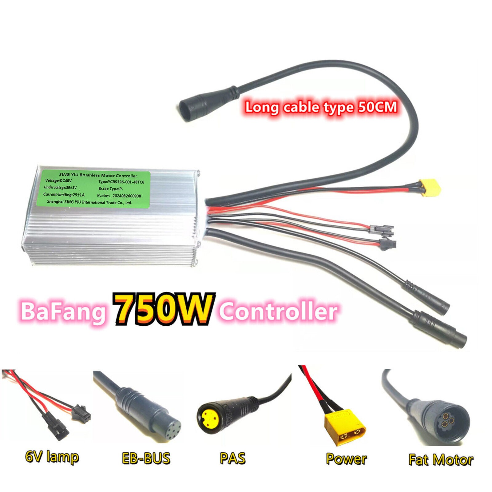 For BAFANG Motor G060/G062/H550 E-Bike Brushless Motor Controller 48V 25A 750WWl
