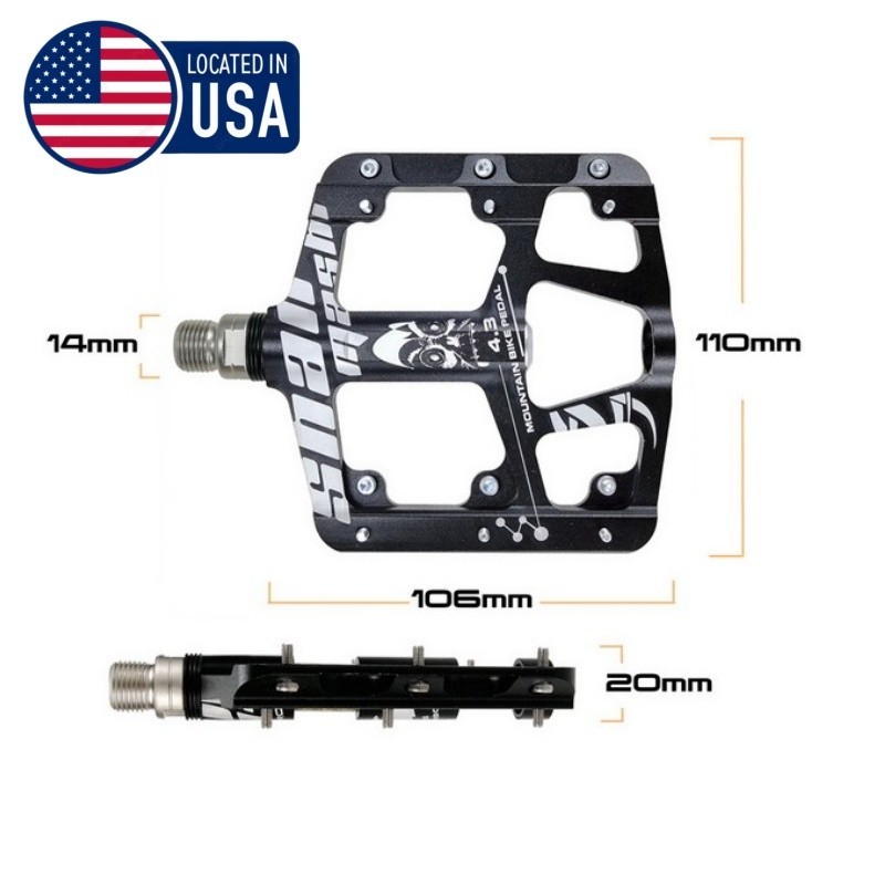 1 Pair Bicycle Pedals MTB Mountain Road Bike Cycling Flat Pedal Aluminum Alloy