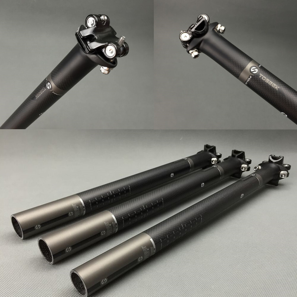 TOSEEK Aluminum Carbon Seatpost 25.4/27.2/30.8/31.6mm Mountain Bicycle Seat Post