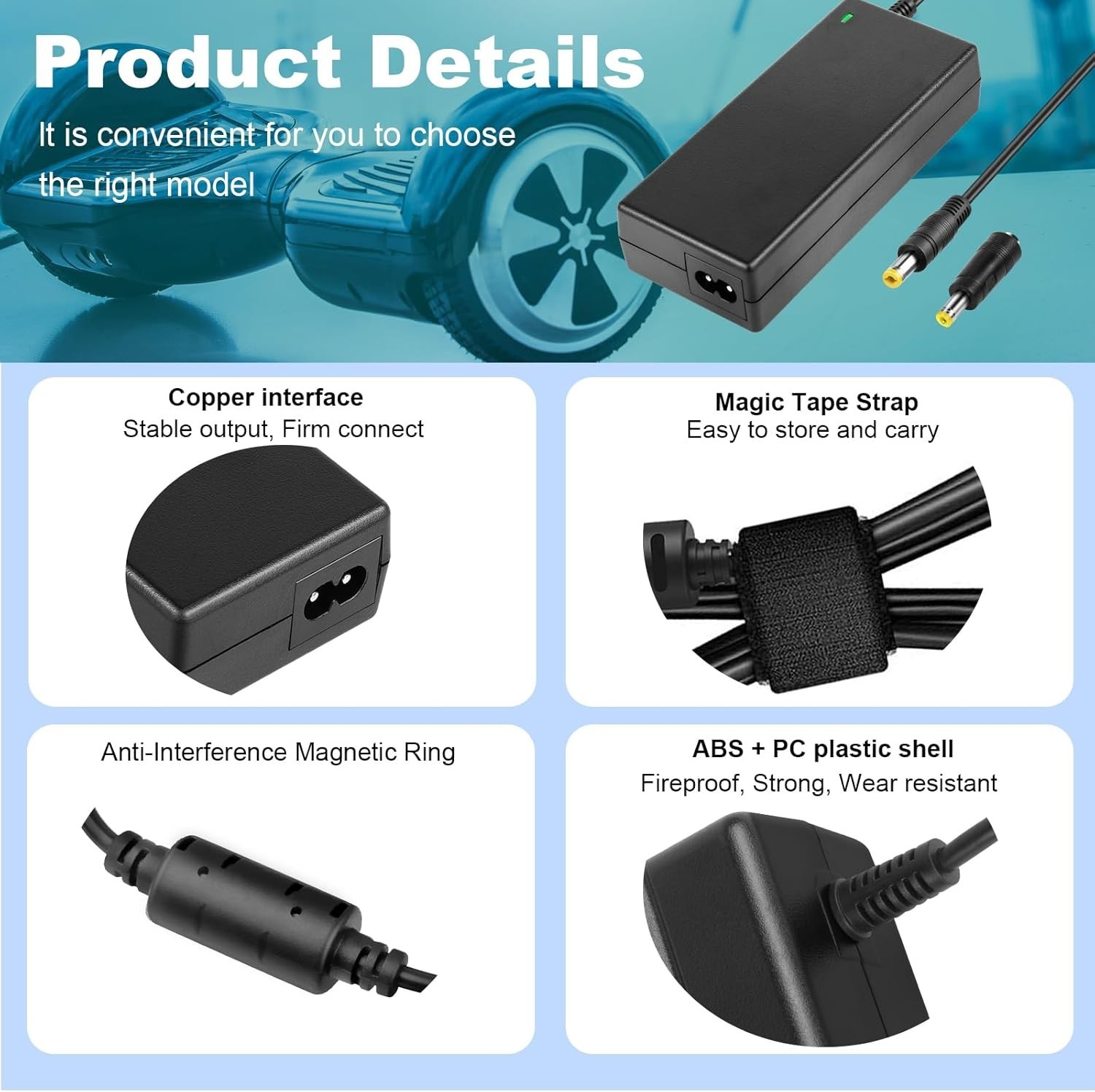 42V 2A Charger for Go-trax GXL V2 G2 Plus G3 G4,Jet-son Bolt, Bolt Pro,Bolt Up