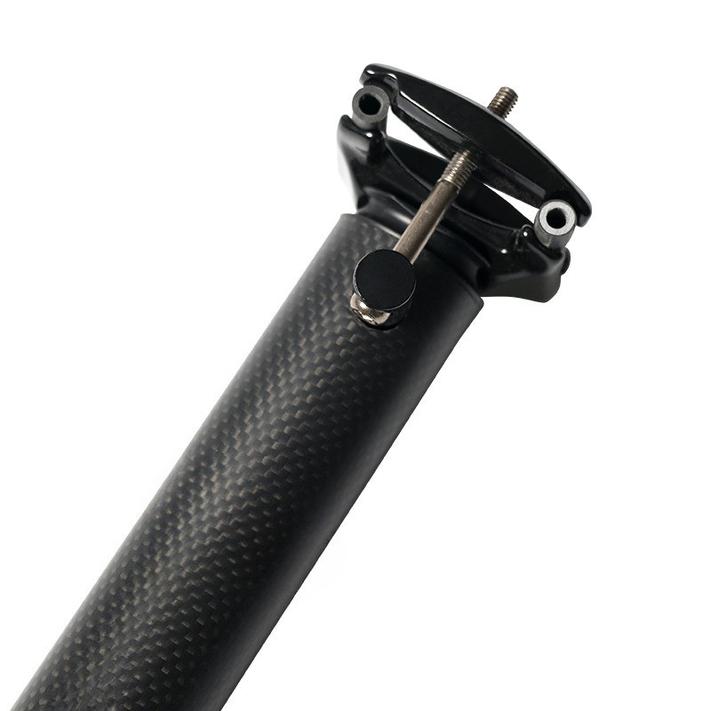 Carbon Bicycle Seatpost 33.9/34.9*400mm Folding Bike Seat Post Black No Logo