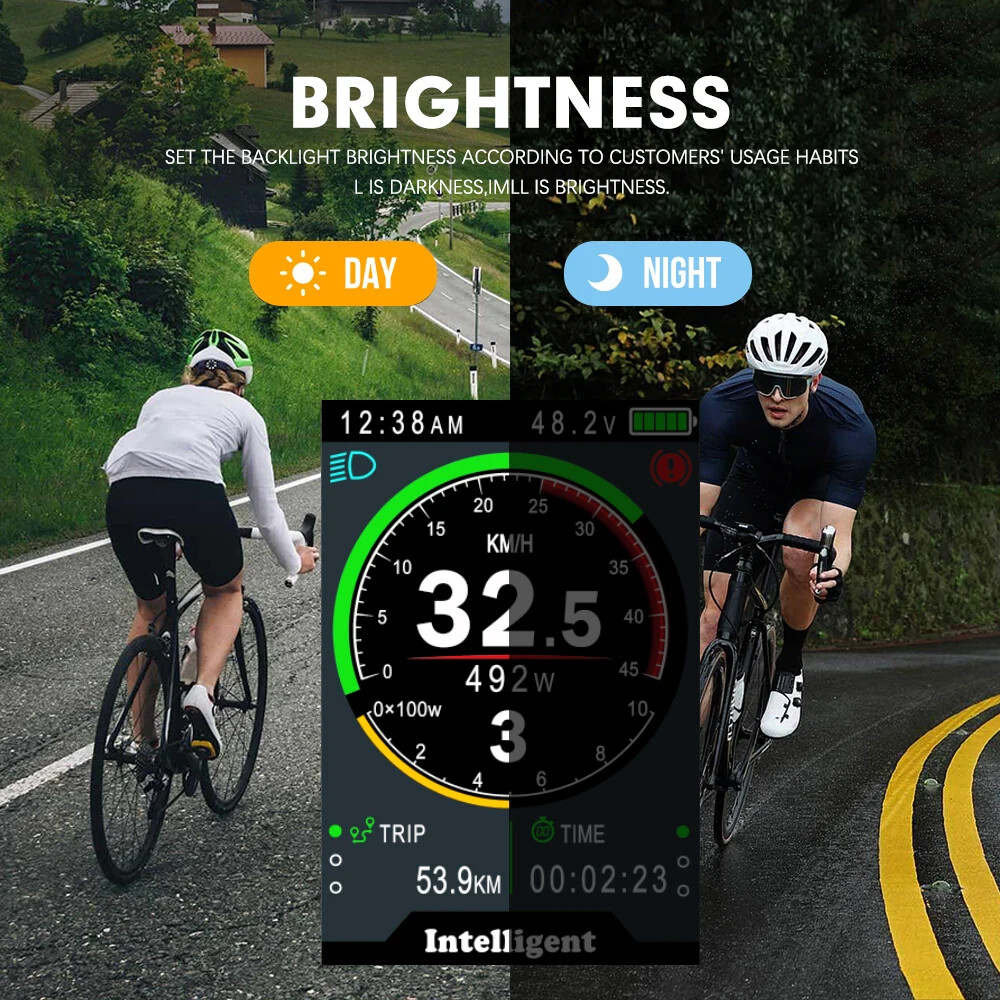 Electric Bicycle 850C Color LCD BF-UART Display for Mid Motor 36V 48V 52V 60V
