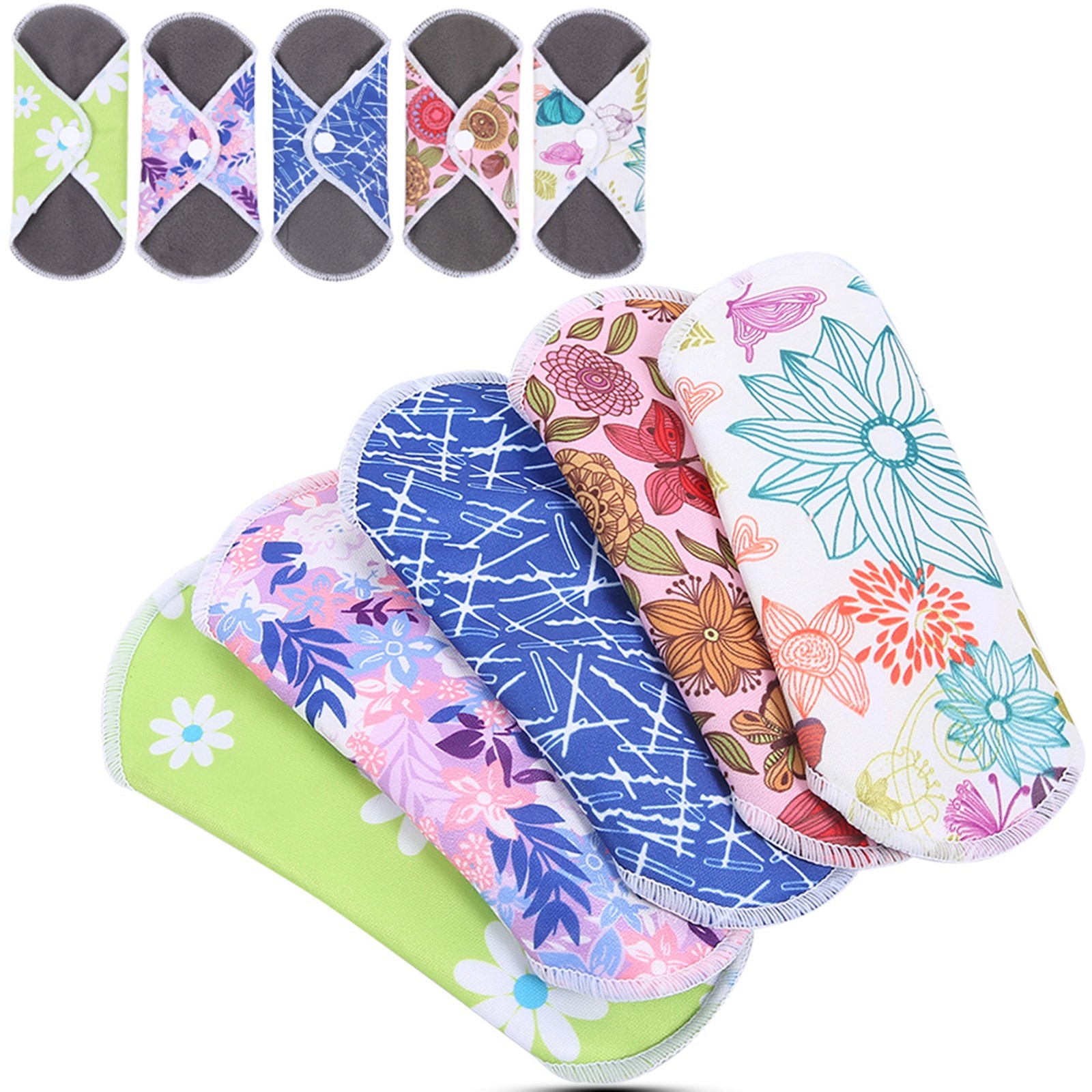 Menstrual Pad Reusable Waterproof Bamboo Charcoal Fiber Cloth Washable Women BEA