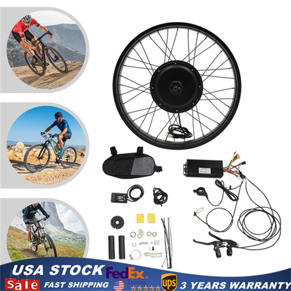26″ 48V 1500W Electric Bicycle Motor E-Bike Front Wheel LCD Conversion Kit NEW