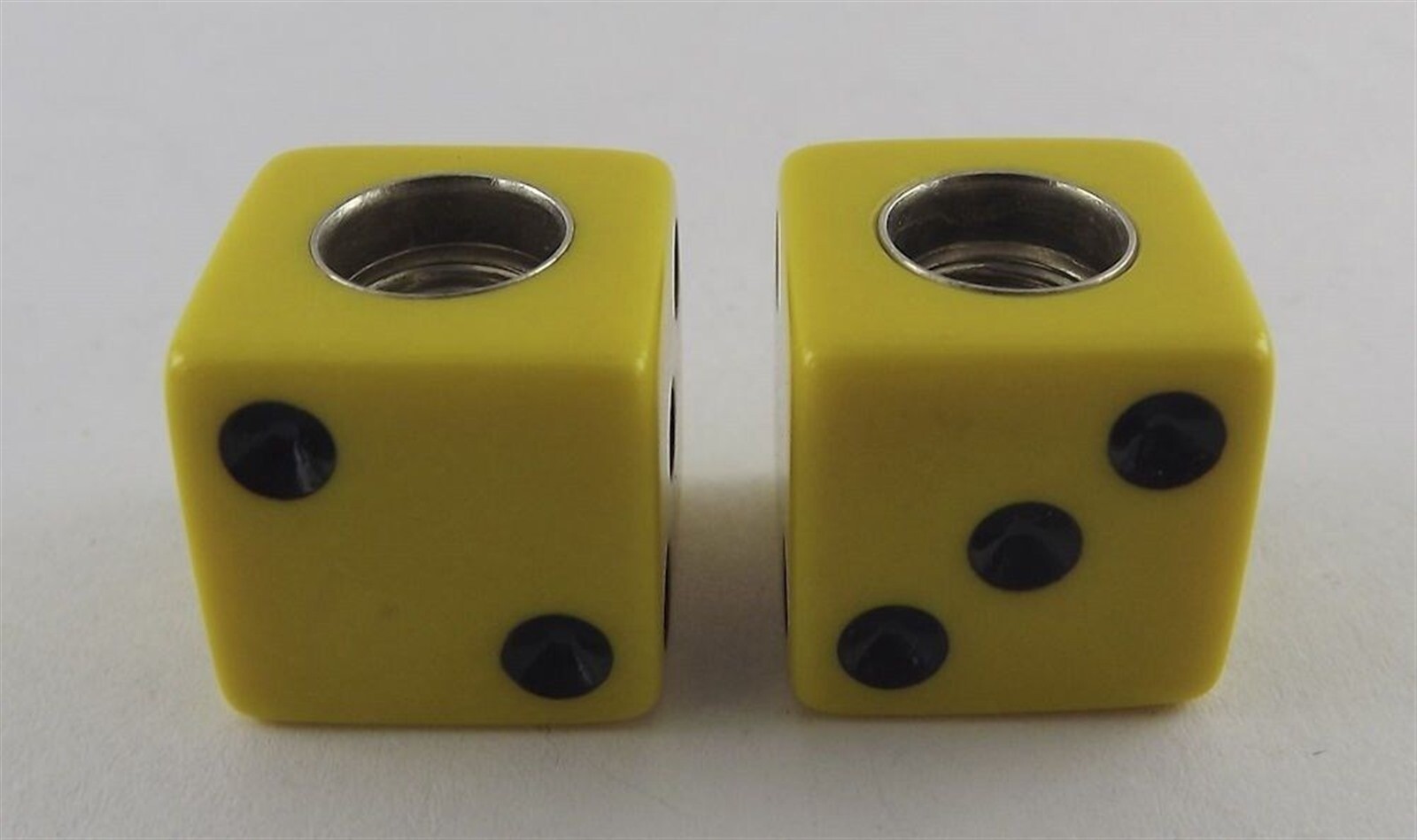 Yellow & Black Dice Valve Caps Old School BMX Fits SE GT Hutch Redline NEW