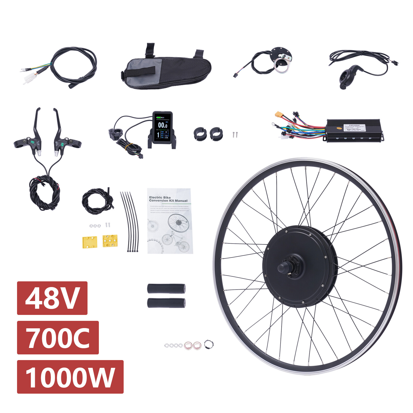 48V eBike Conversion Kit 28/29 Inch Front Wheel & 1000W Hub Motor Electric Bike
