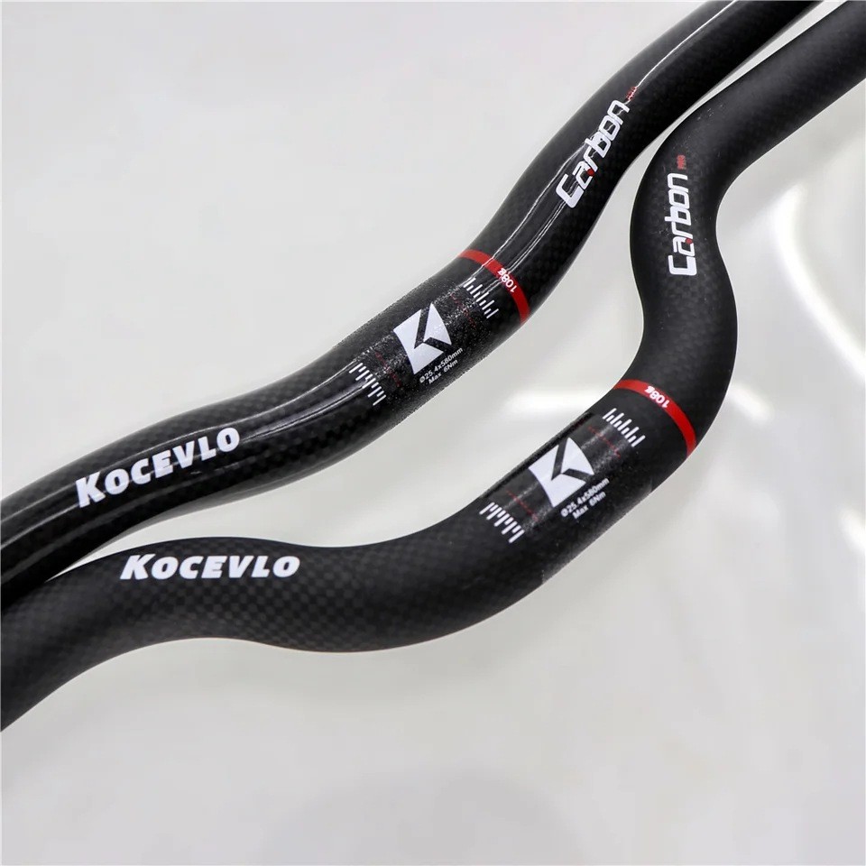 KOCEVLO Carbon Bike Handlebar 25.4mm BMX Folding Bike Flat Riser U Bar