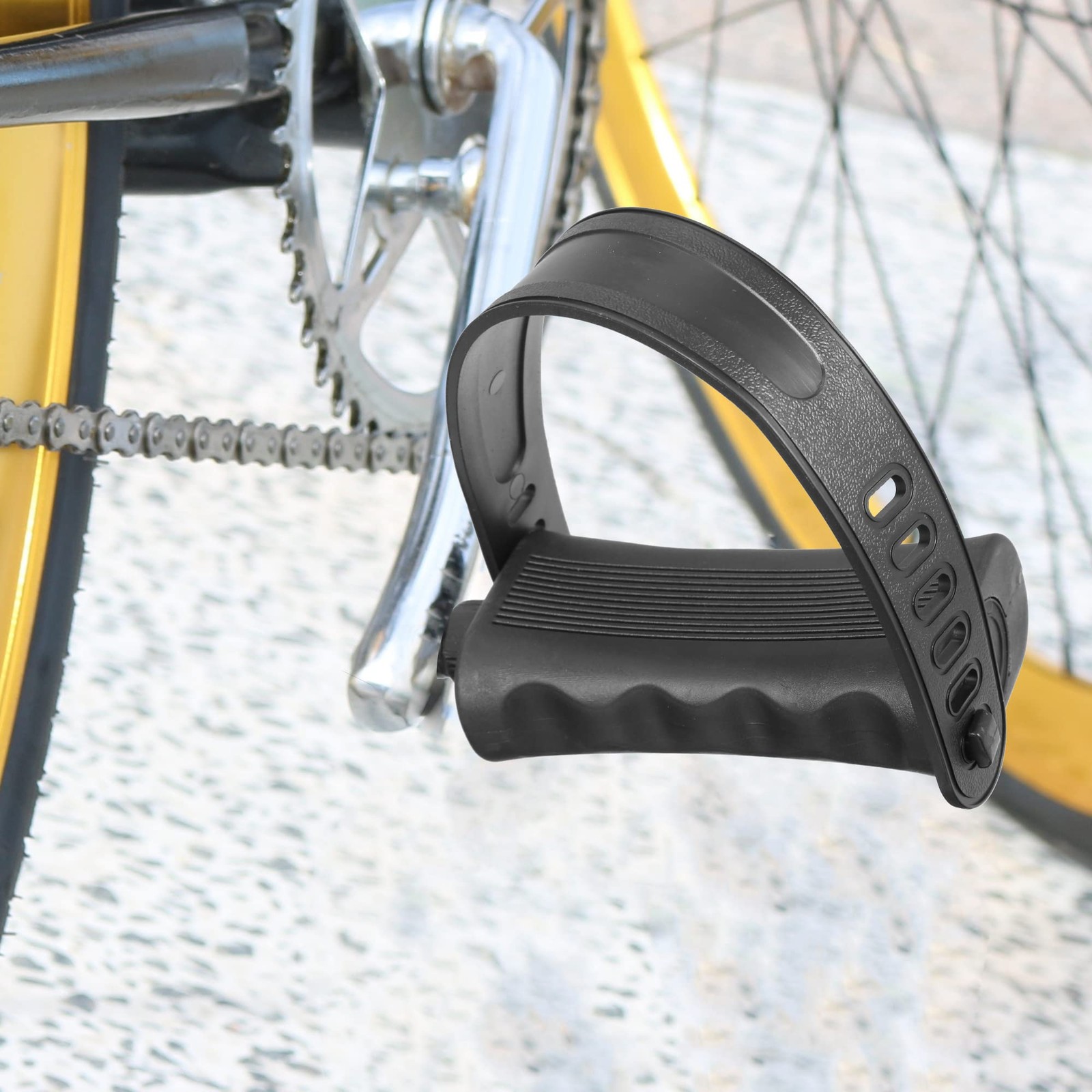 X AUTOHAUX 1 Pair Exercise Bike Pedals with Straps 9/16 Inch Spindle Cycling Par