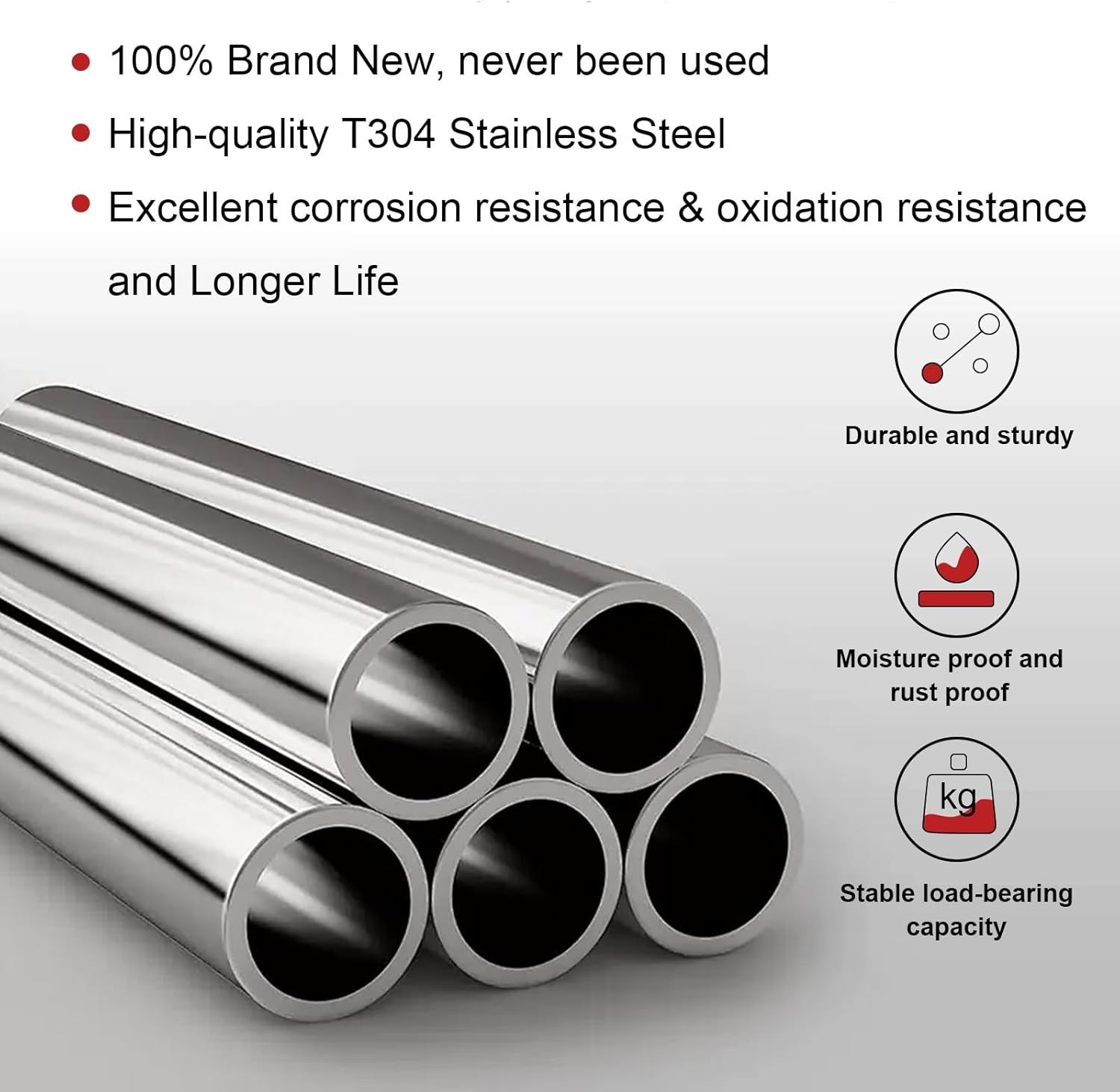 2.5 Inch Universal Straight Exhaust Pipe DIY Custom Mandrel Tube 2.5in-2PCS