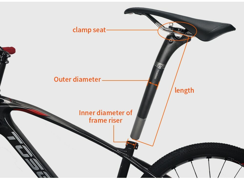 Carbon Seatpost Mtb Offset 20mm Retractable Seat Tube 27.2/30.8/31.6mm Seat Post