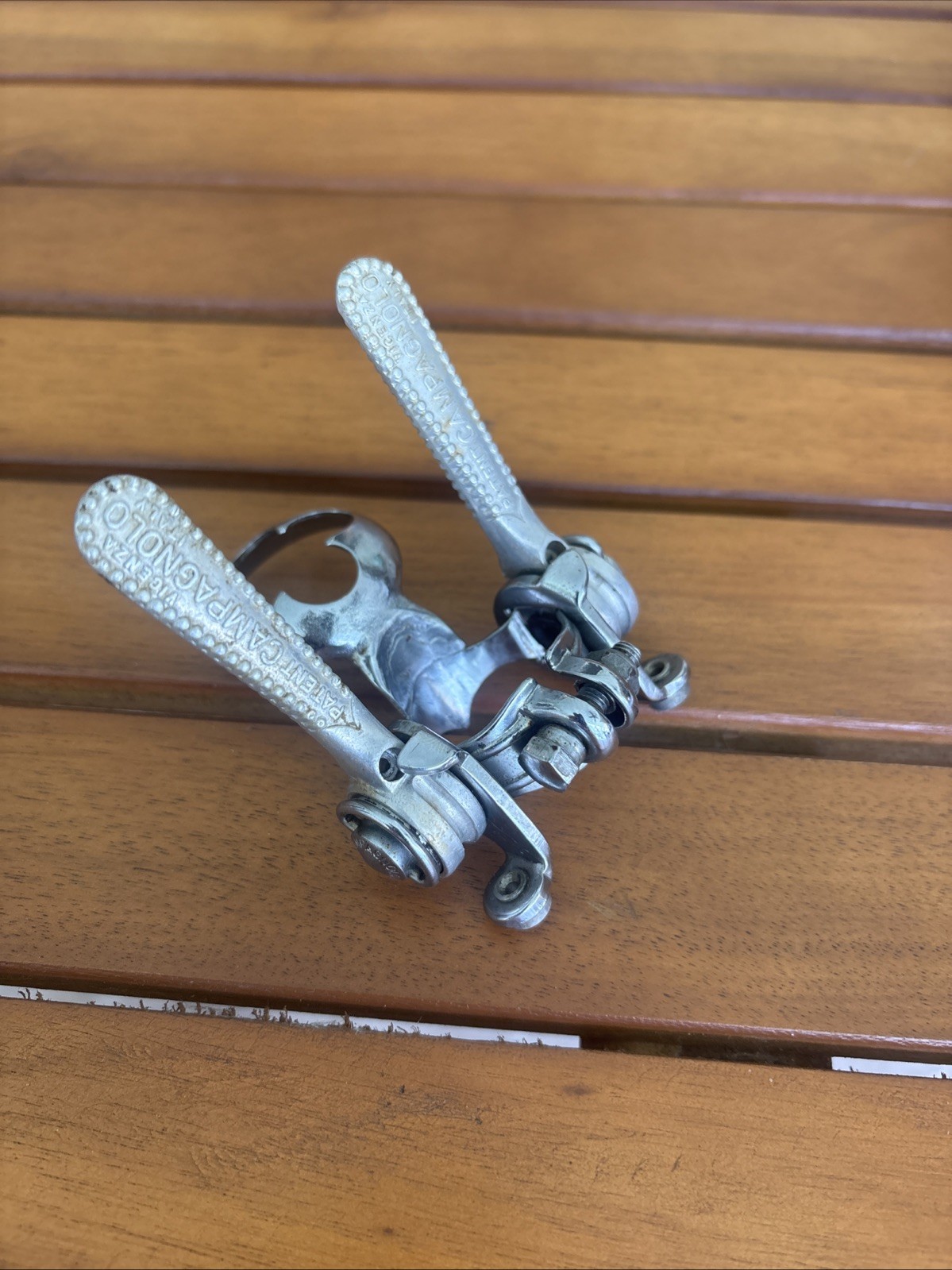 Campagnolo Down Tube Friction Shift Levers 5×2 Speed Clamp-on With Pump Holder