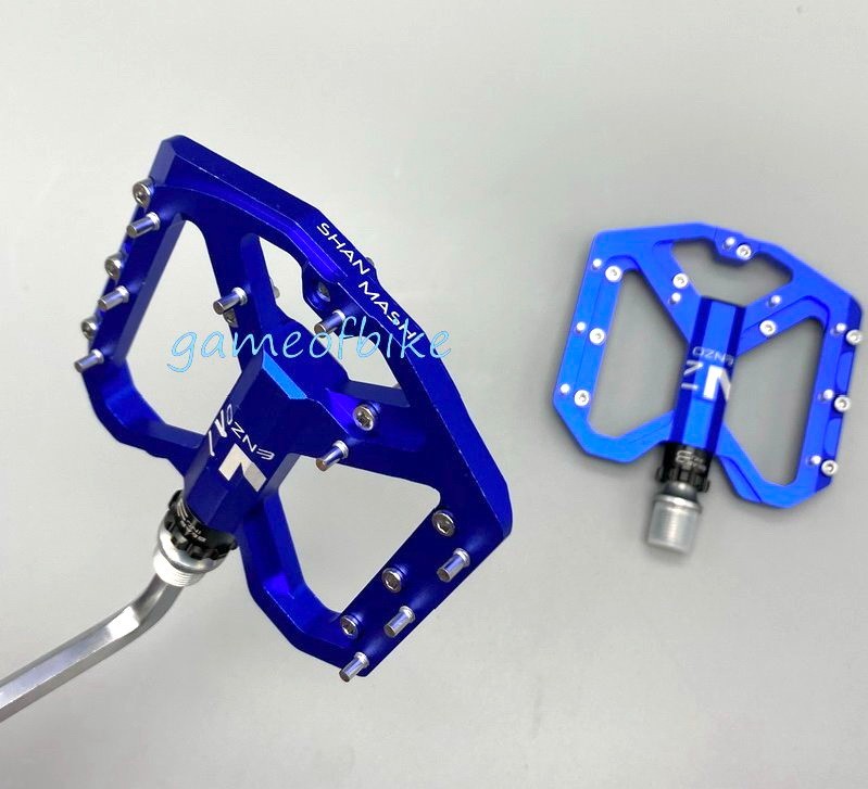 ENZO Aluminum Road MTB Mountain Bike Bicycle Pedal 3 Bearings Flat Pedals Blue