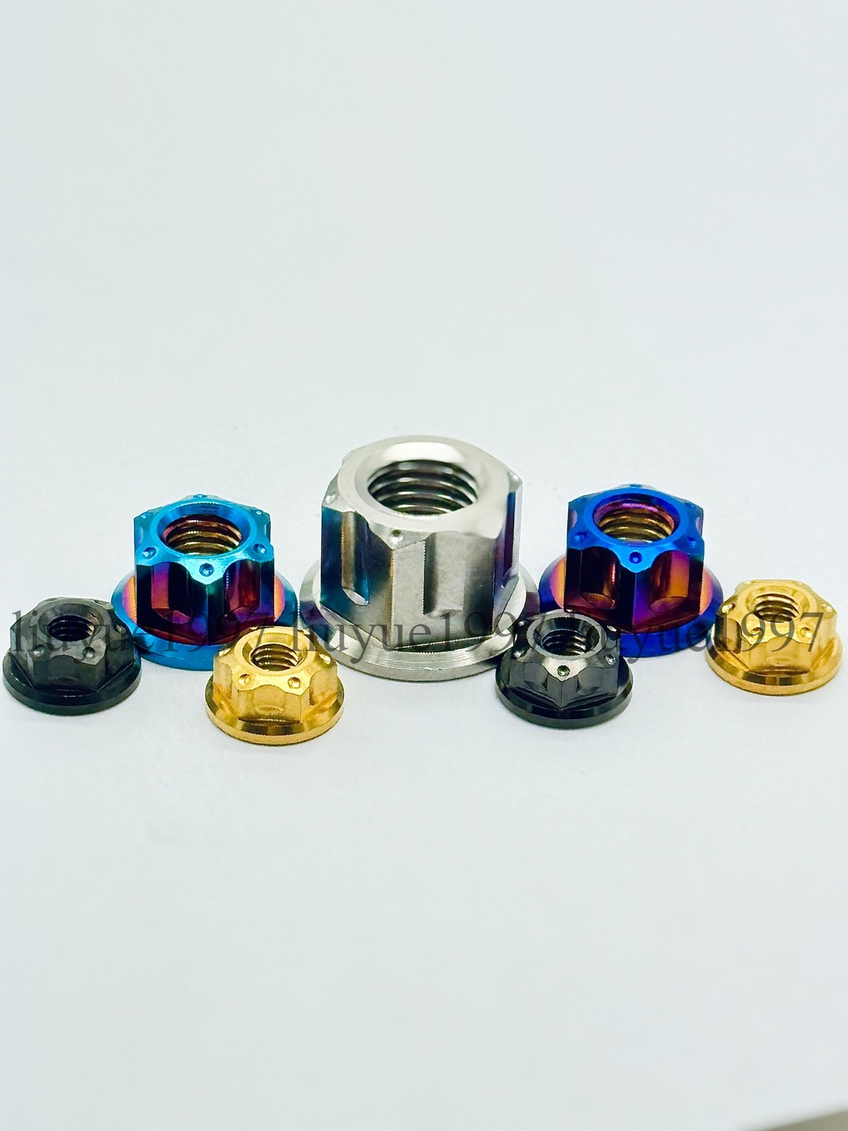 Titanium Nut M6 M8 M10 M12 M14 M16 M20 Ti Flange Nuts for Motorcycle Rear Axle