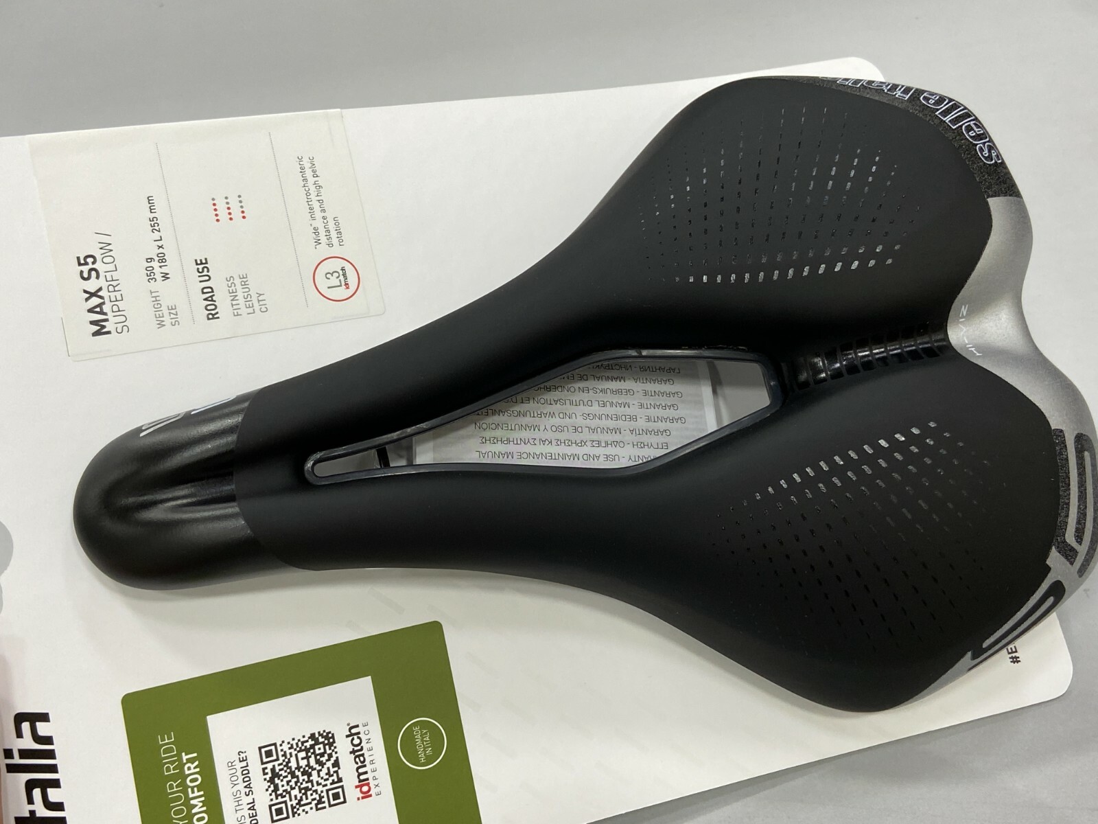Selle Italia Max S5 Superflow L3 180x255mm FeC Alloy Rail Road Saddle (Black)
