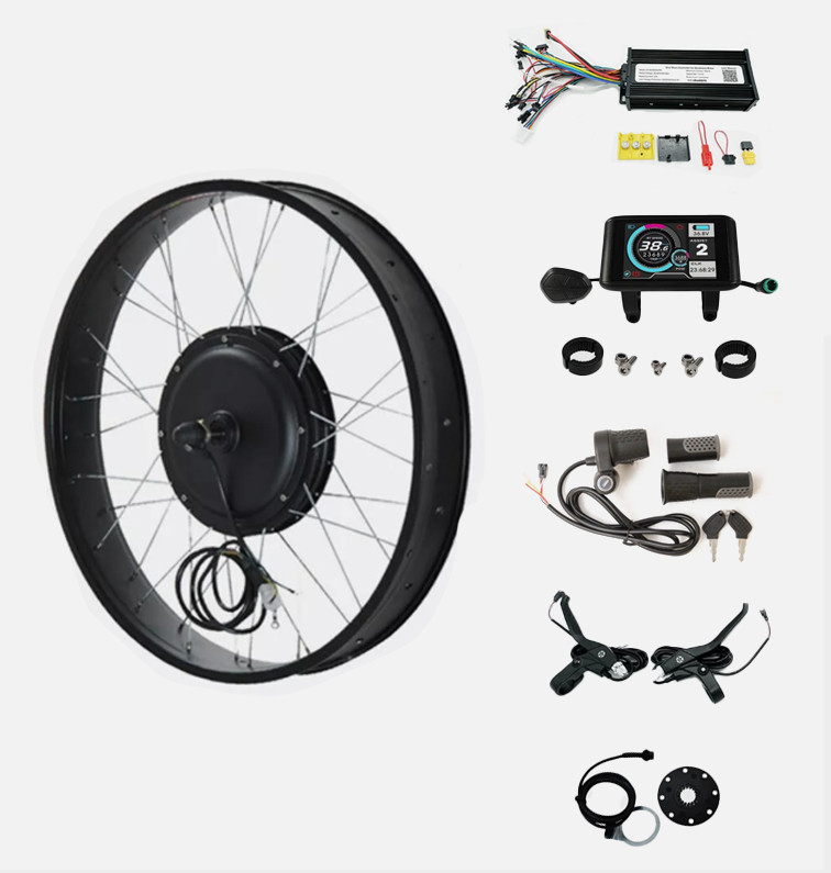 60-72V 1800-2000W 175mm 190mm dropout 20″/24″/26″ Fat Wheel Ebike Conversion kit