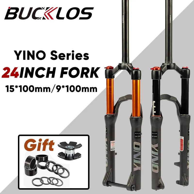 24″ Kids Bike Air Suspension Fork Travel 120mm Disc Brake Thru Axle QR AM Fork