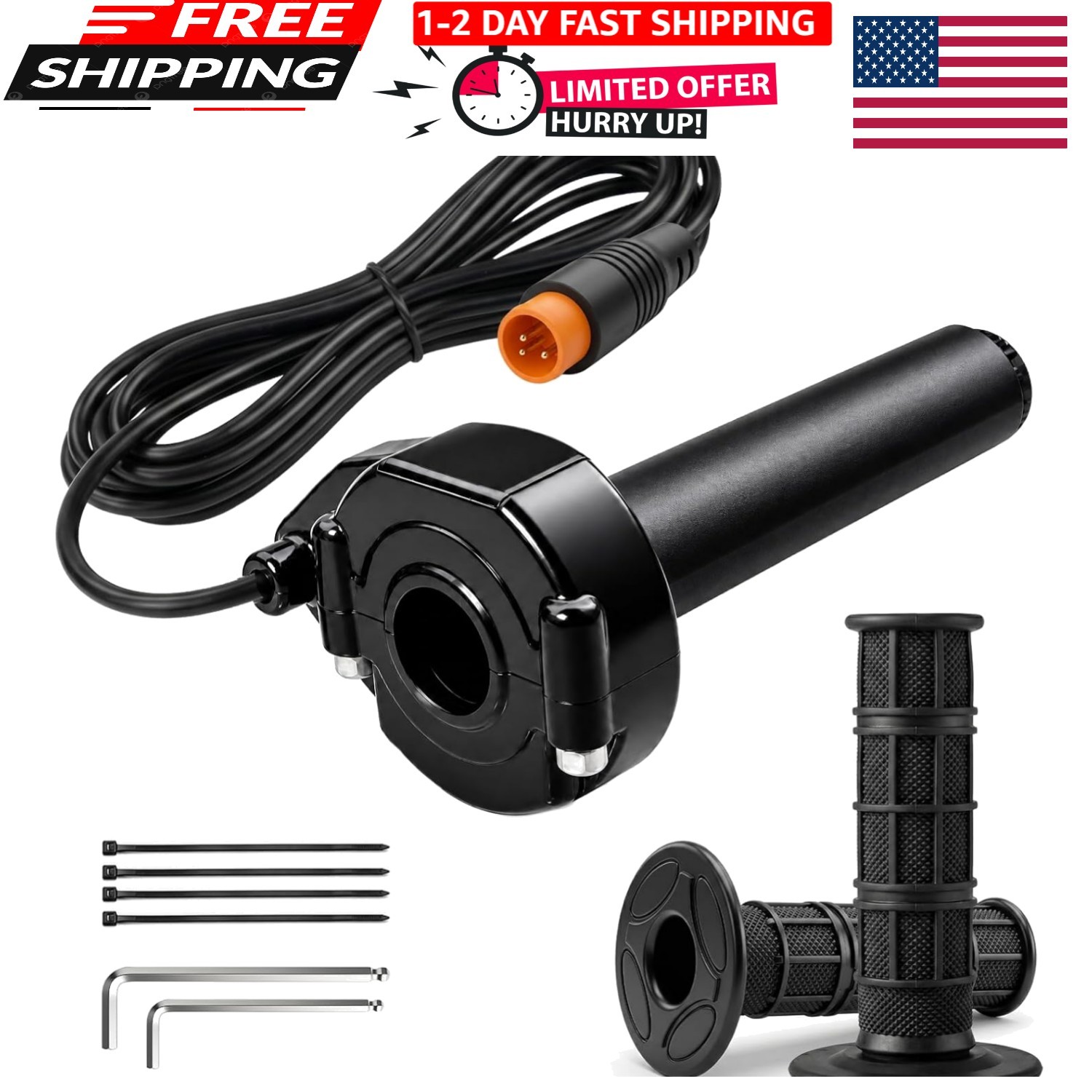 Ebike Full Twist Throttle for Macfox HappyRun Freego Heybike, 12V-72V Surron …