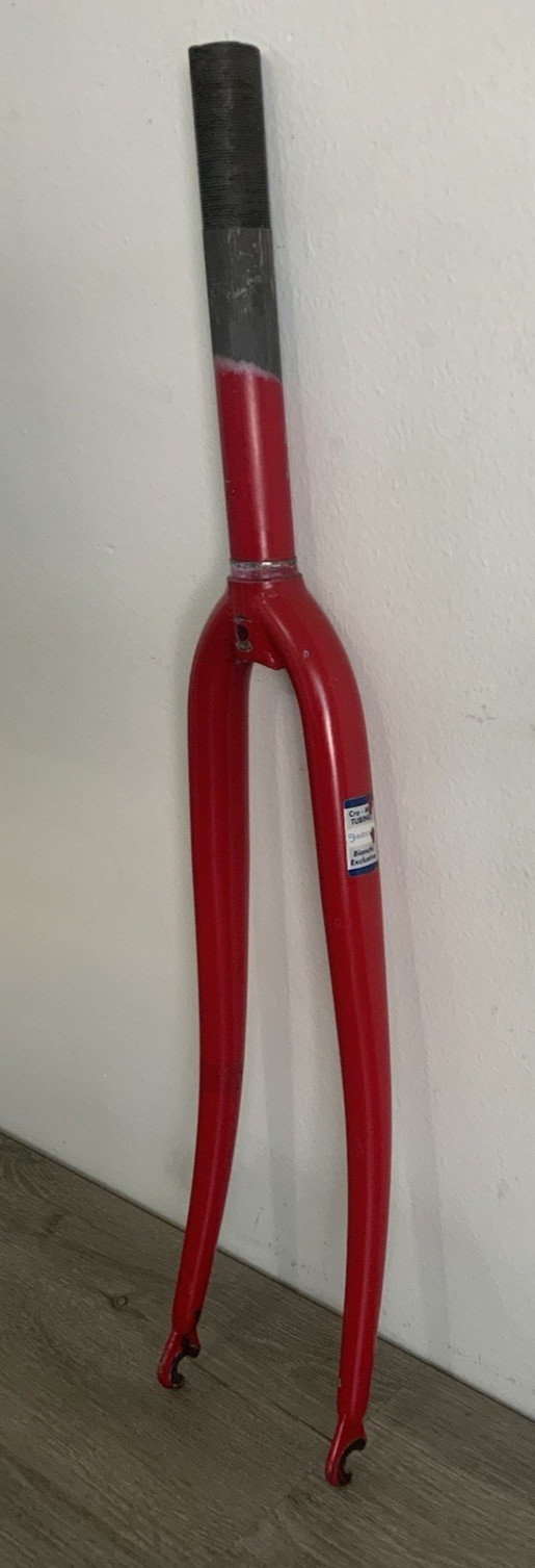 BIANCHI FORK 700C ONE INCH THREADED 185 MM STEERER CHROMOLY 28.2 OUNCES