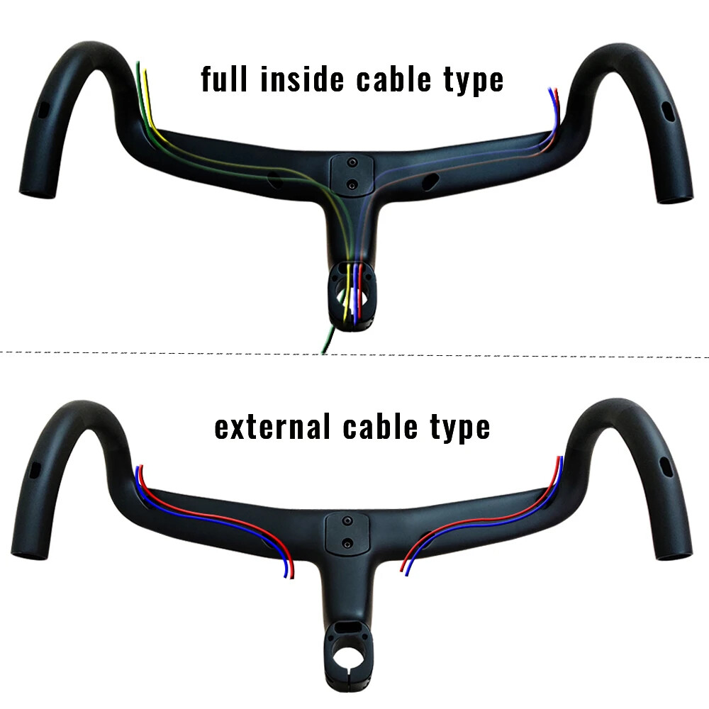 Road Bicycle Internal Routing Cable Integrated Handlebars with Computer Mounts