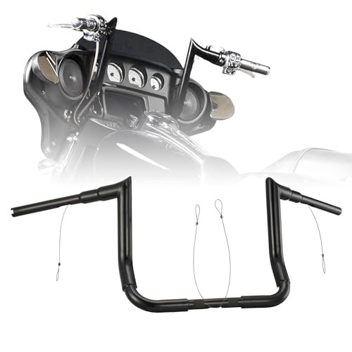 10″ Rise Ape Hanger 1 1/2″ Bagger Handlebar for Harley 1986 10 Inches Black