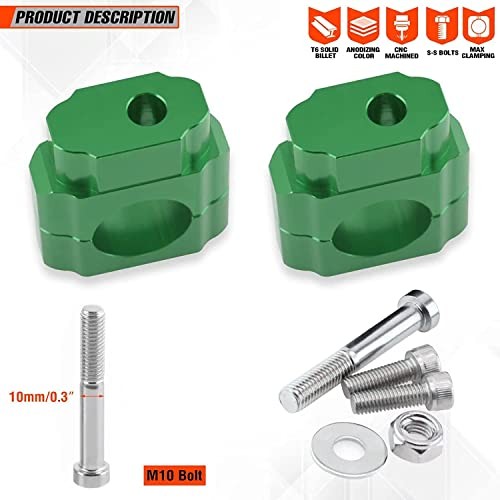Universal Dirt Bike Handlebar Mounts- Motorcycle Handlebar Riser Mounting Green
