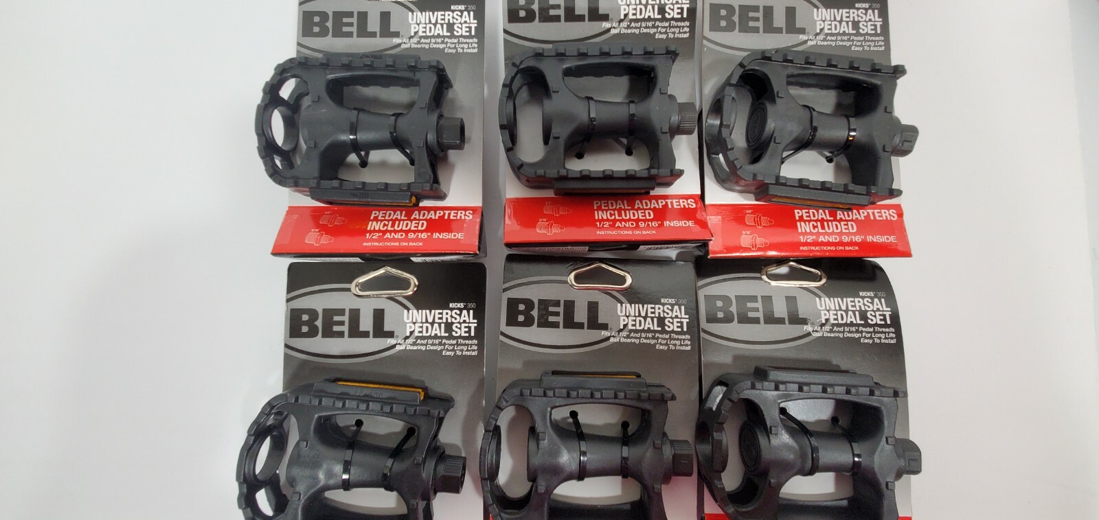 Bell Kicks 350 Universal Bike Pedal Sets Fits 1/2″- 9/16″ Lot of 6