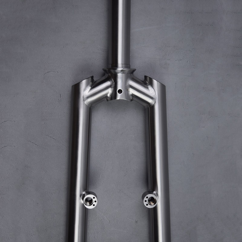 GR9 Titanium Square Shoulder V-Brake Rigid MTB Front Fork Straight Leg Hard Fork