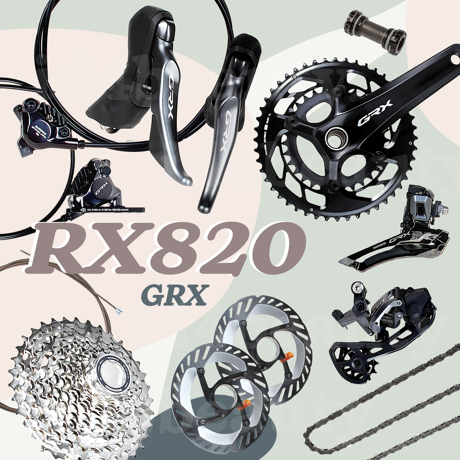 SHIMANO GRX RX820 Gravel 2×12 speed Mechanical Groupset ST-RX820 FC-RX820 NEW