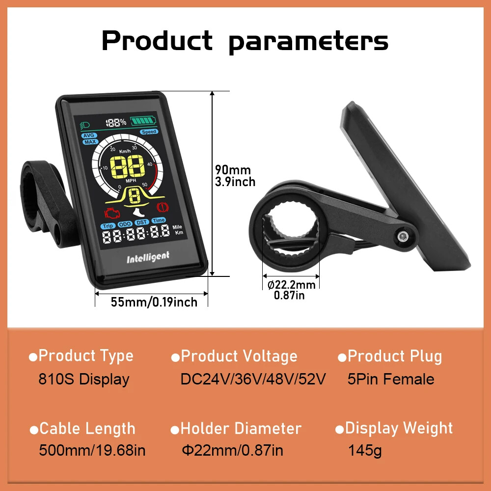 Electric Bike 810S Display for BBS M400 G330 M615 BBSHD Mid Drive Motor Kit