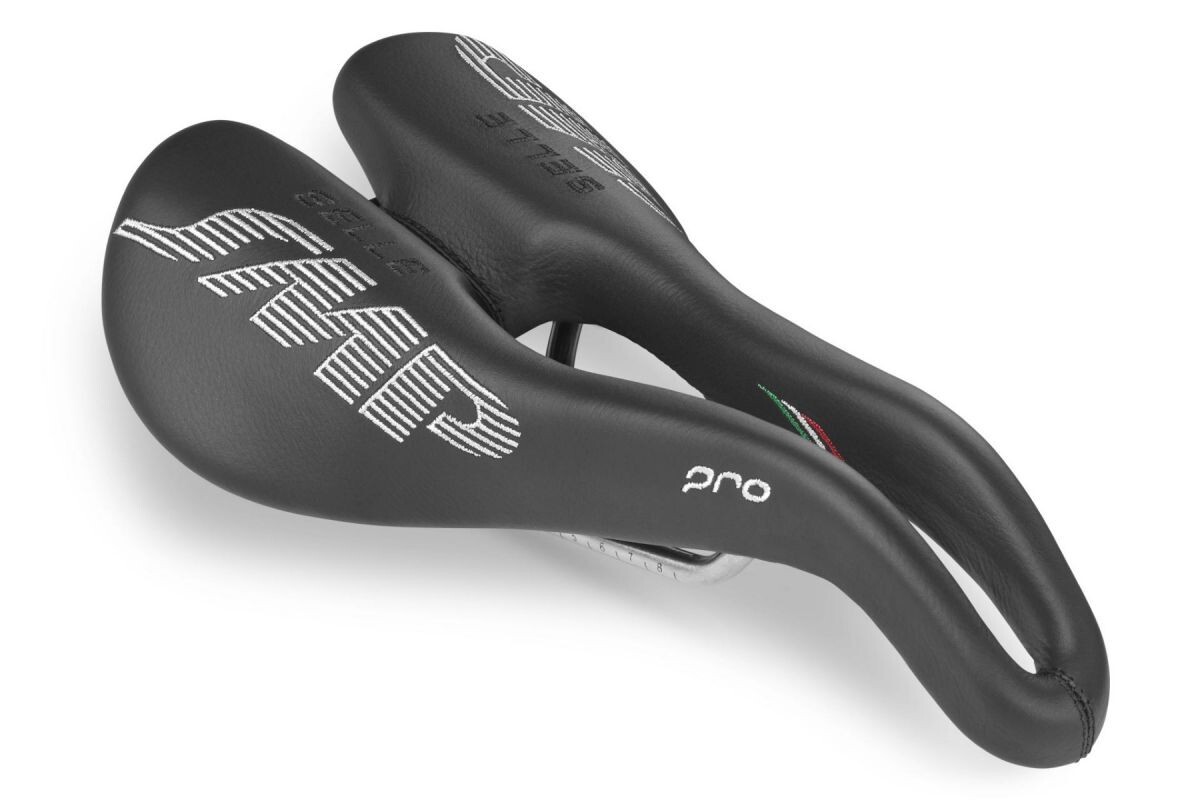 Selle SMP Pro Bicycle Saddle 148mm x 278mm Black – Stainless Steel Rail