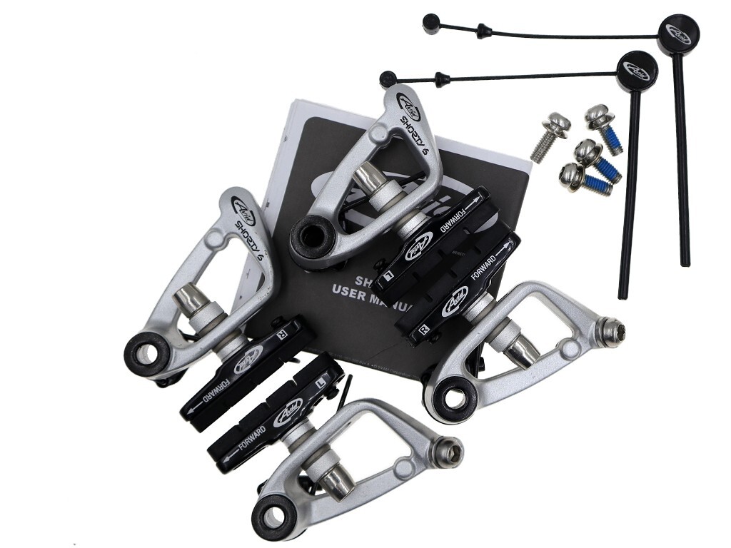 NOS! Avid Shorty 6 Canti/Cantilever Brake Set w/ Link Wire & Pads Silver