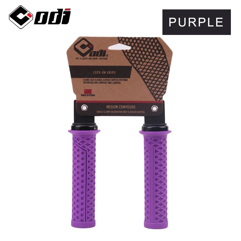 ODI VS-21 MTB Handlebar Grips Lock-On Silicone Waffle Pattern Anti-Slip 130mm