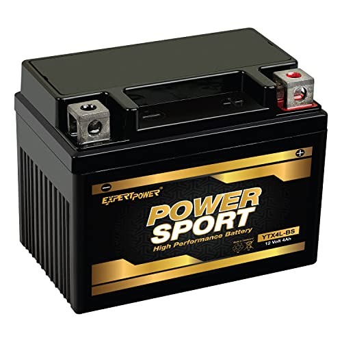 – AGM Motorcycle Battery 12V 4Ah for 50cc Scooter SA50 Elite LX, YTX4L-BS