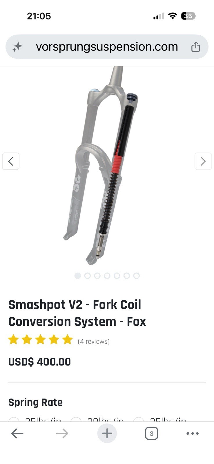 Vorsprung Smashpot V2 Bottomless Coil Conversion Fox 38. 55 Ft/lbs