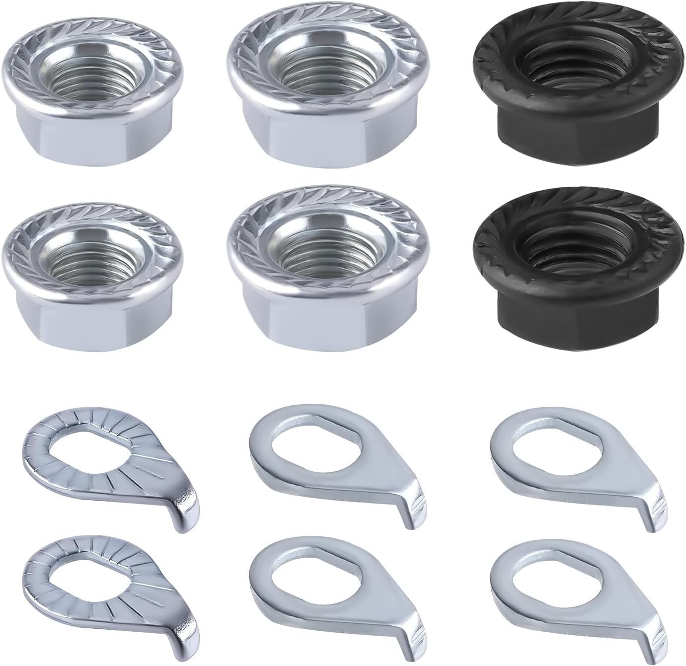 Bike Wheel Axle Nut and Safety Washer Kit – 12 Piece Set for All Bikes