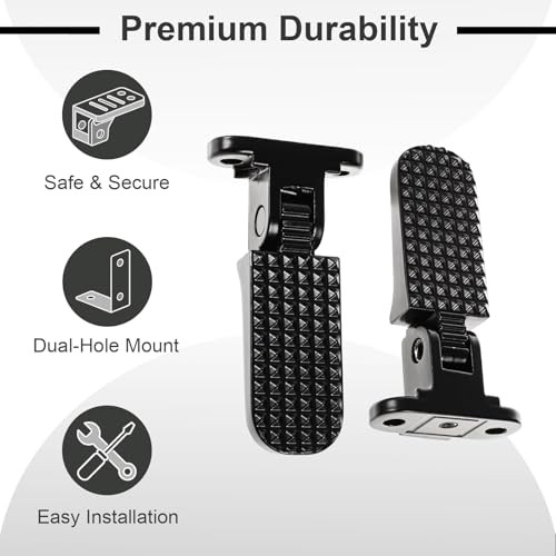 YWG Foldable Foot Pegs for Ebike, Non-Slip Aluminum Passenger Footrests |