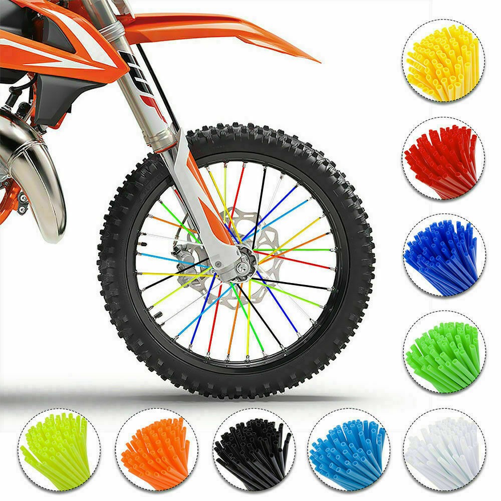 72PCS Spoke Skins Covers For Motocross Dirt Bike Wheel Rim Guard Protector Wraps