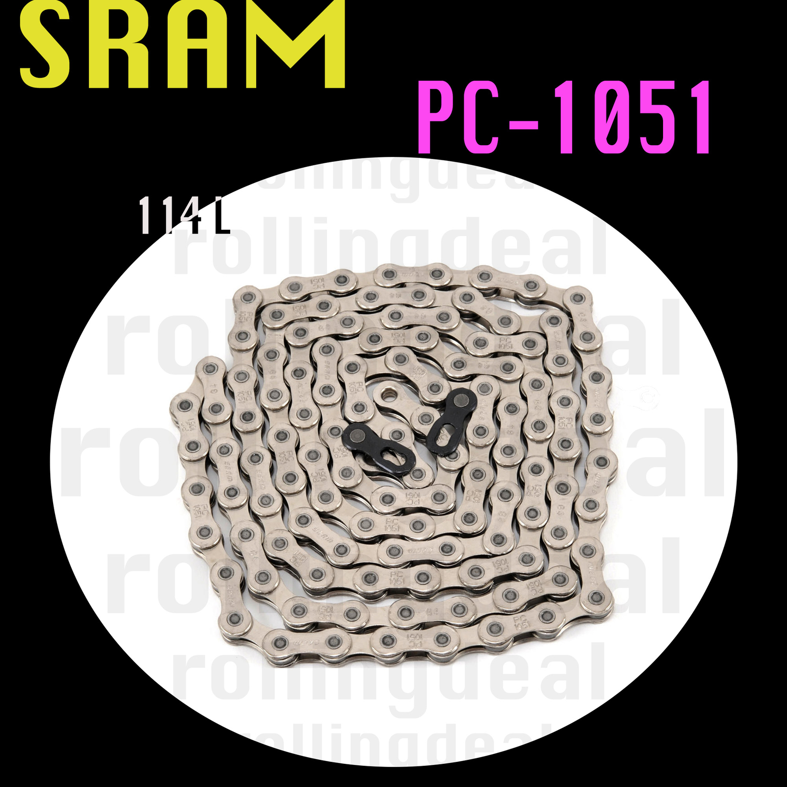 NEW SRAM PC-1051 PowerLock Chain Silver 10 Speed 114 Links