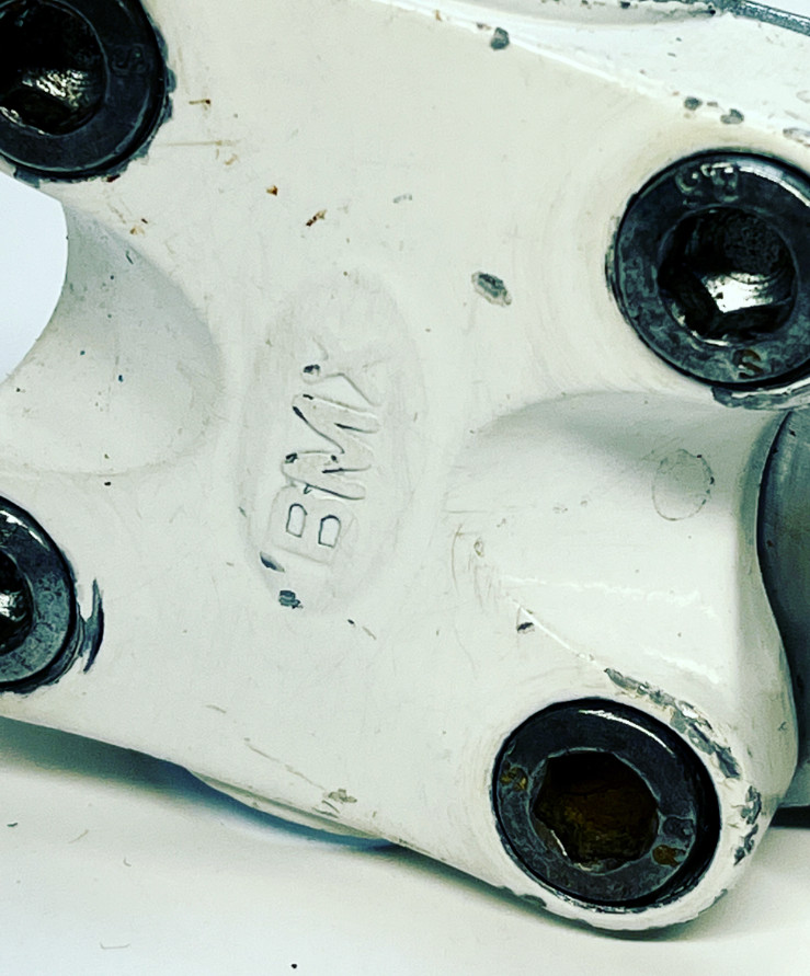 Vintage Oldschool Diamondback BMX Quill Stem White Silver Stamped BMX 6.5″X2.25″