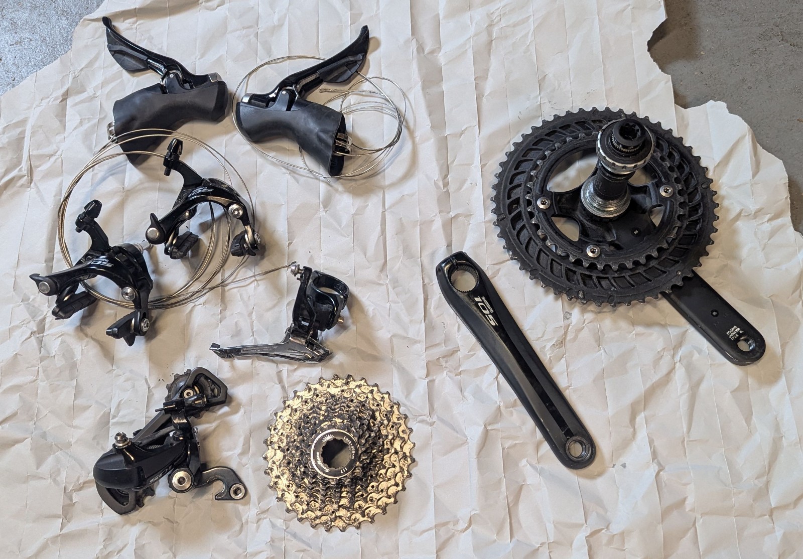 Shimano 105 5800 11 Speed Groupset Black, 50.34t, 172.5mm, 11-34t, Good Used